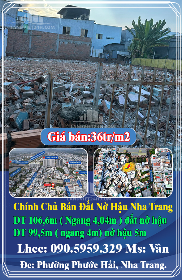 Chính Chủ Bán Đất Nở Hậu Nha Trang- Khánh Hoà - Ảnh chính