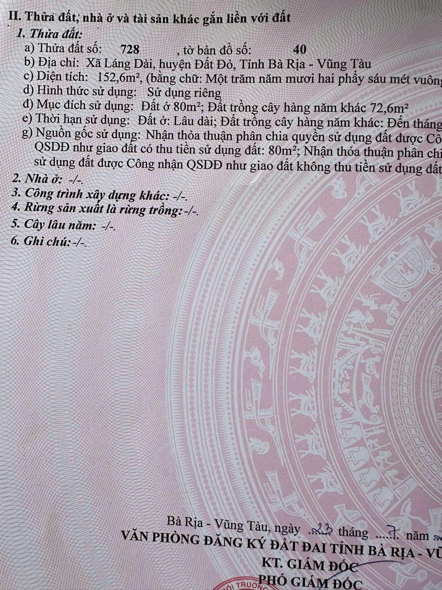 Chính Chủ Cần Bán Lô Đất Mặt Tiền Vị Trí Đẹp Tại Vũng Tàu - Ảnh 2