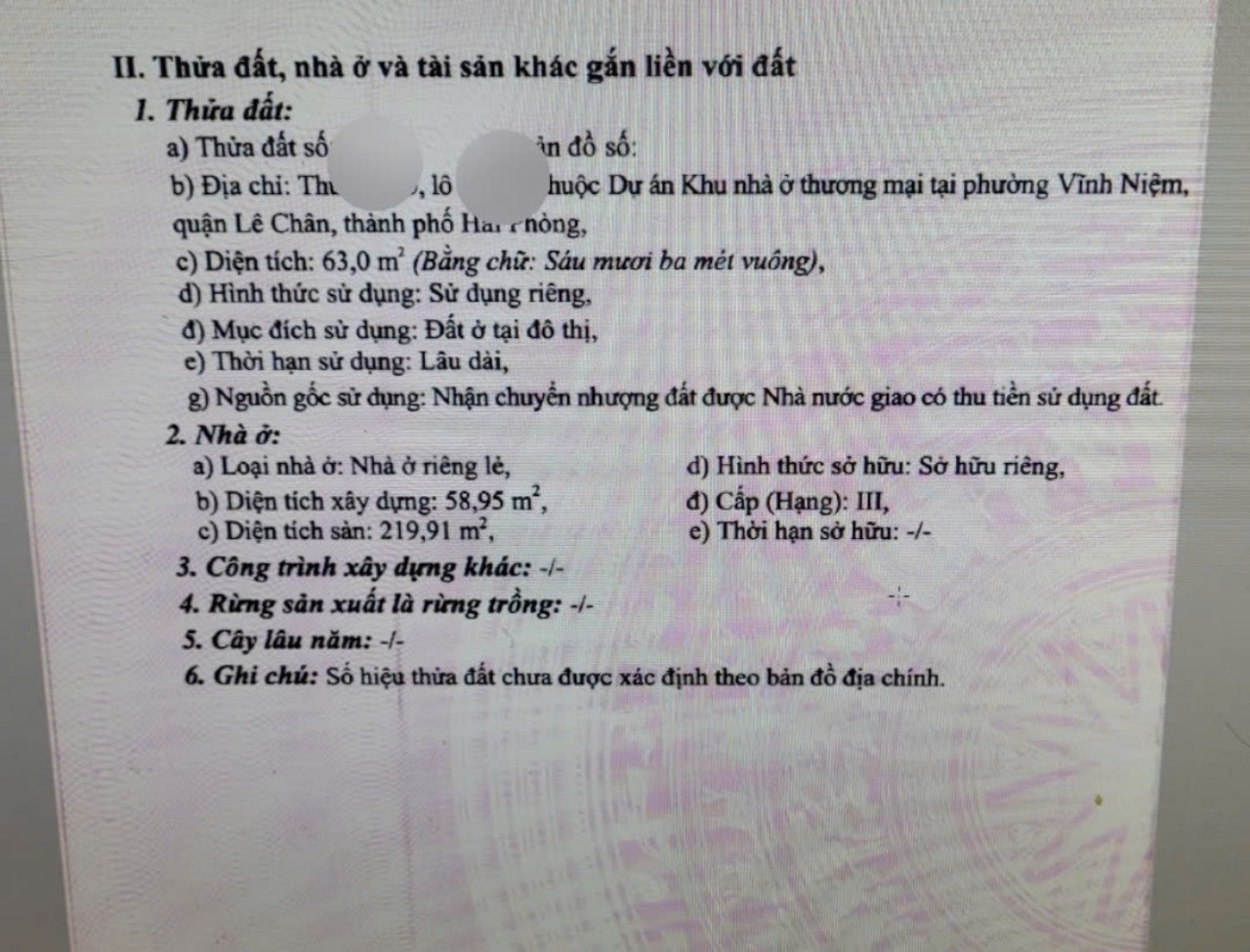 Bán nhà liền kề Dự Án Việt Phát - Lê Chân, 63m 4 tầng, hướng Tây, GIÁ 5 tỉ - Ảnh chính