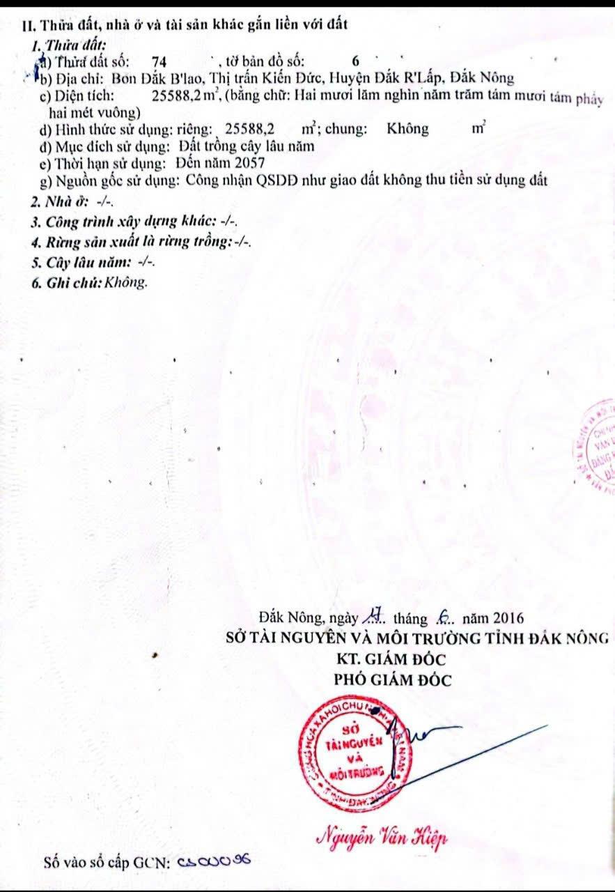 Chính Chủ Cần Bán Lô Đất Vị Trí Đẹp Tại Bon Đak B'lao thị trấn Kiến Đức, huyện Đawk R'Lấp, Đak Nông - Ảnh chính