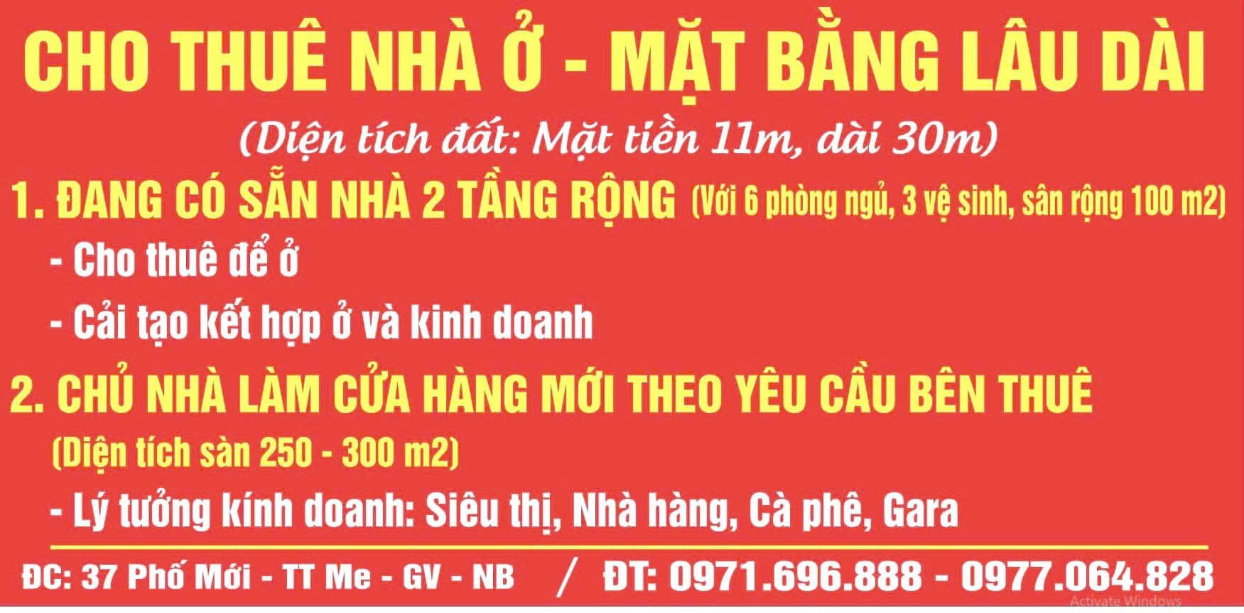 >> CHÍNH CHỦ CHO THUÊ NHÀ Ở MẶT TIỀN KINH DOANH TẠI TRUNG TÂM PHỐ MỚI, THỊ TRẤN ME, GIA VIỄN, NINH - Ảnh 2