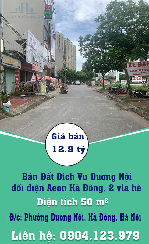 Chính Chủ Bán Đất Dịch Vụ Dương Nội, đối diện Aeon Hà Đông, 2 vỉa hè. - Ảnh chính