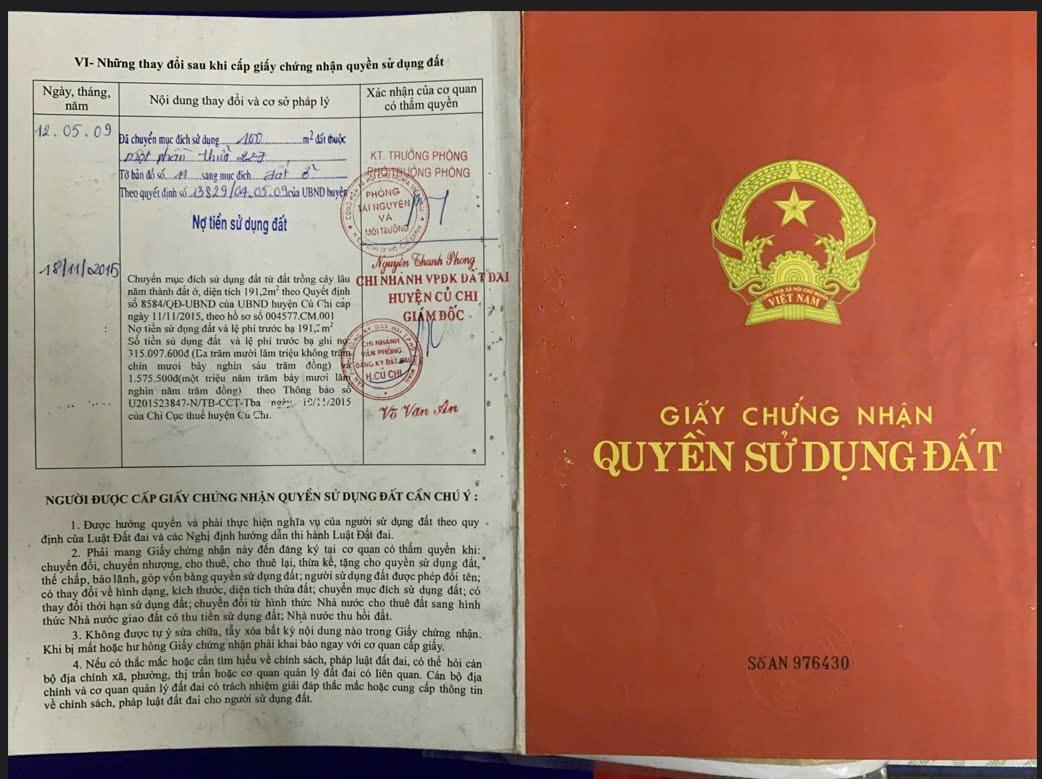 Đất Đẹp - Giá Tốt - Chính Chủ Bán lô đất tại Đường Tỉnh lộ 8, Xã Phước Vĩnh An, Củ Chi, HCM - Ảnh 1