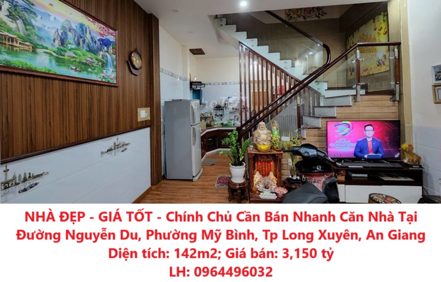 NHÀ ĐẸP - GIÁ TỐT - Chính Chủ Cần Bán Nhanh Căn Nhà Tại P. Mỹ Bình, TP Long Xuyên, An Giang - Ảnh chính