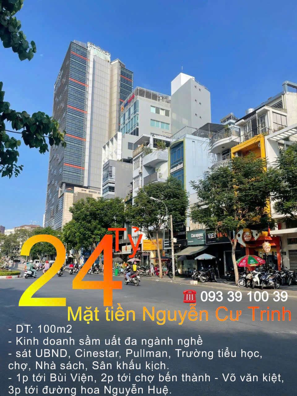 Bán nhà- Quận 1- Mặt tiền Nguyễn cư trinh- DT 100m2- hiếm, đầu tư cực tốt: 24 Tỷ. LH: 0933910039 - Ảnh chính