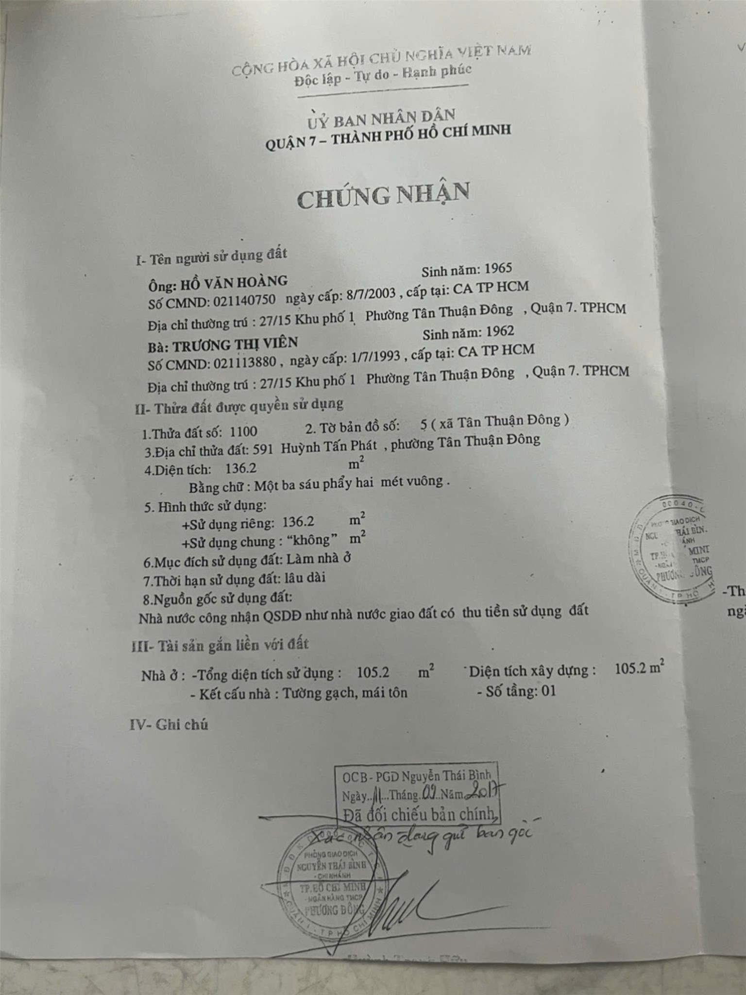 Chính Chủ Cần Bán Nhà Tại 591, Đường Huỳnh Tấn Phát, Phường Tân Thuận Đông, Quận 7, HCM - Ảnh 1