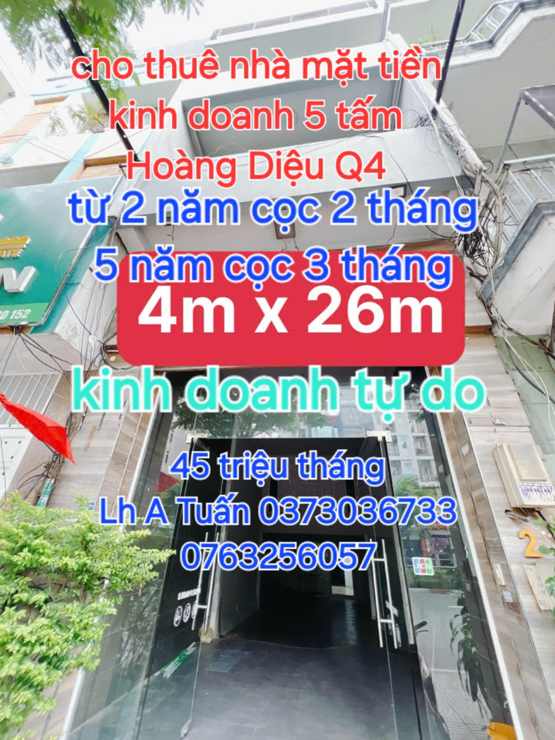 NHÀ THUÊ NGUYÊN CĂN  MẶT TIỀN KINH DOANH TỰ DO <br> NGANG 4 X 26 <br>ĐÚC 5 TẤM - 45 TRIỆU THÁNG HOÀNG - Ảnh chính