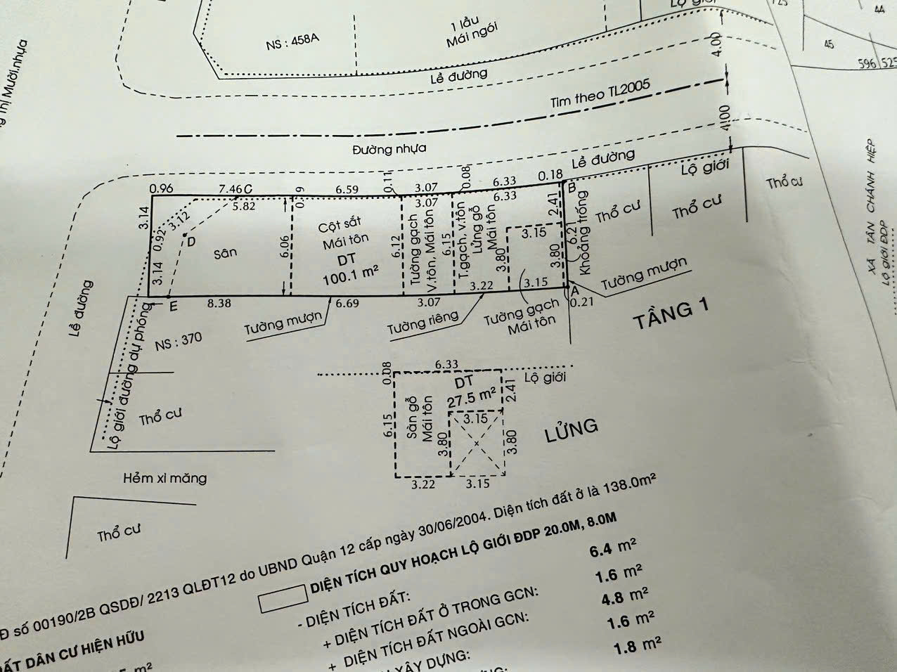 Đất Mặt Tiền Đường Dương Thị Mười (TCH21 củ), Quận 12. (8.6X18) SHR - Ảnh 1