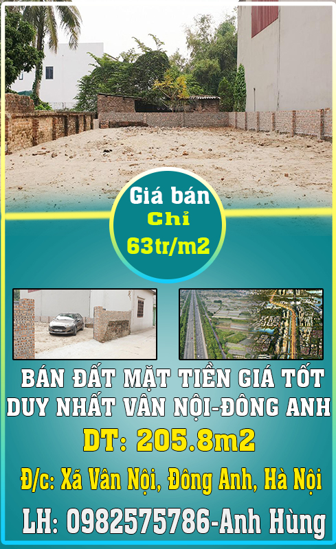 CHÍNH CHỦ BÁN ĐẤT MẶT TIỀN GIÁ TỐT DUY NHẤT VÂN NỘI-ĐÔNG ANH-HÀ NỘI - Ảnh chính