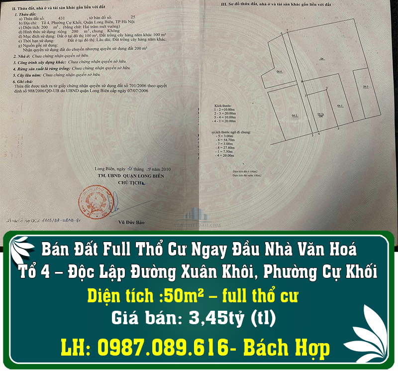 Bán Đất Full Thổ Cư Ngay Đầu Nhà Văn Hoá Tổ 4 – Độc Lập - Ảnh chính