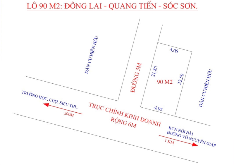 Đất Trục Chính 90m tại Đông Lai - Quang Tiến - Sóc Sơn. Đường oto Tránh + Lô Góc - Ảnh 4