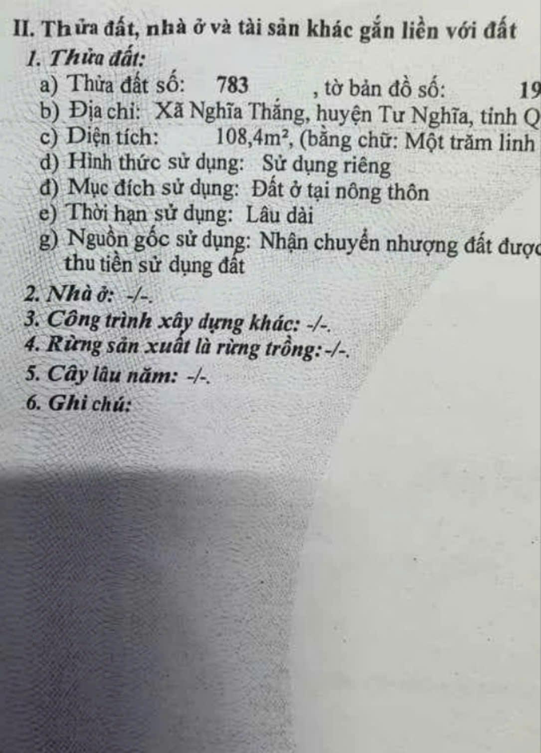 Đất Đẹp - Giá Tốt - Chính Chủ Cần Bán nhanh lô đất vị trí đẹp tại huyện Tư Nghĩa, tỉnh Quảng Ngãi - Ảnh chính