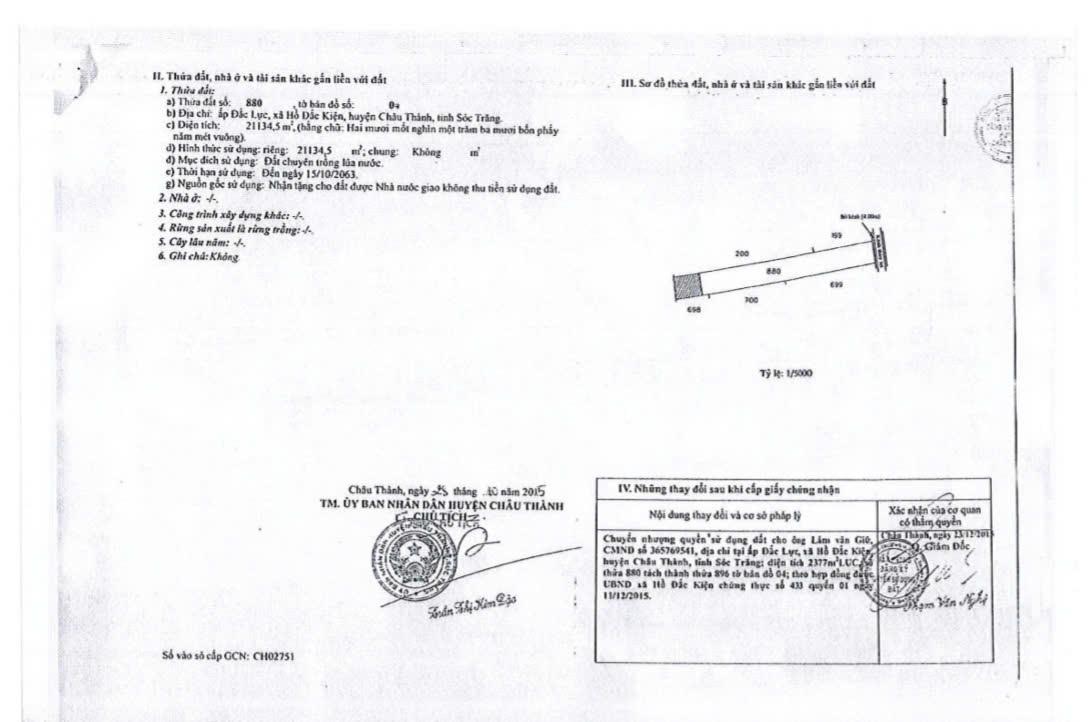 BÁN ĐẤU GIÁ ĐẤT LÚA Tại Ấp Đắc Lực, xã Hồ Đắc Kiện, huyện Châu Thành, tỉnh Sóc Trăng. - Ảnh 4