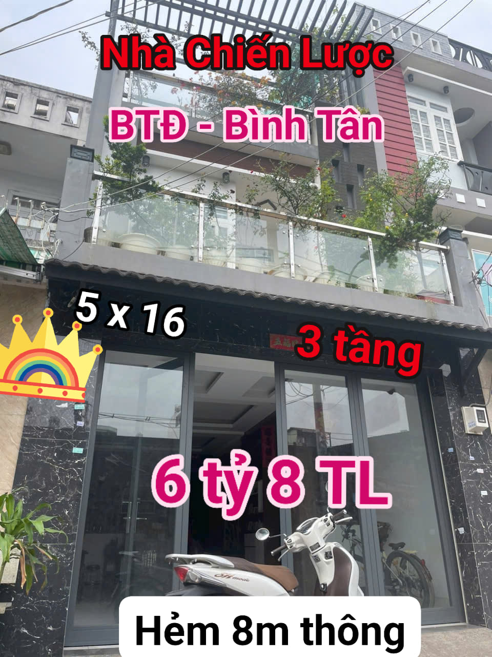 NHÀ 3 TẦNG 80M2 - 5X16 - CHIẾN LƯỢC - BÌNH TÂN - NHỈNH  6 TỶ 5 - Ảnh chính