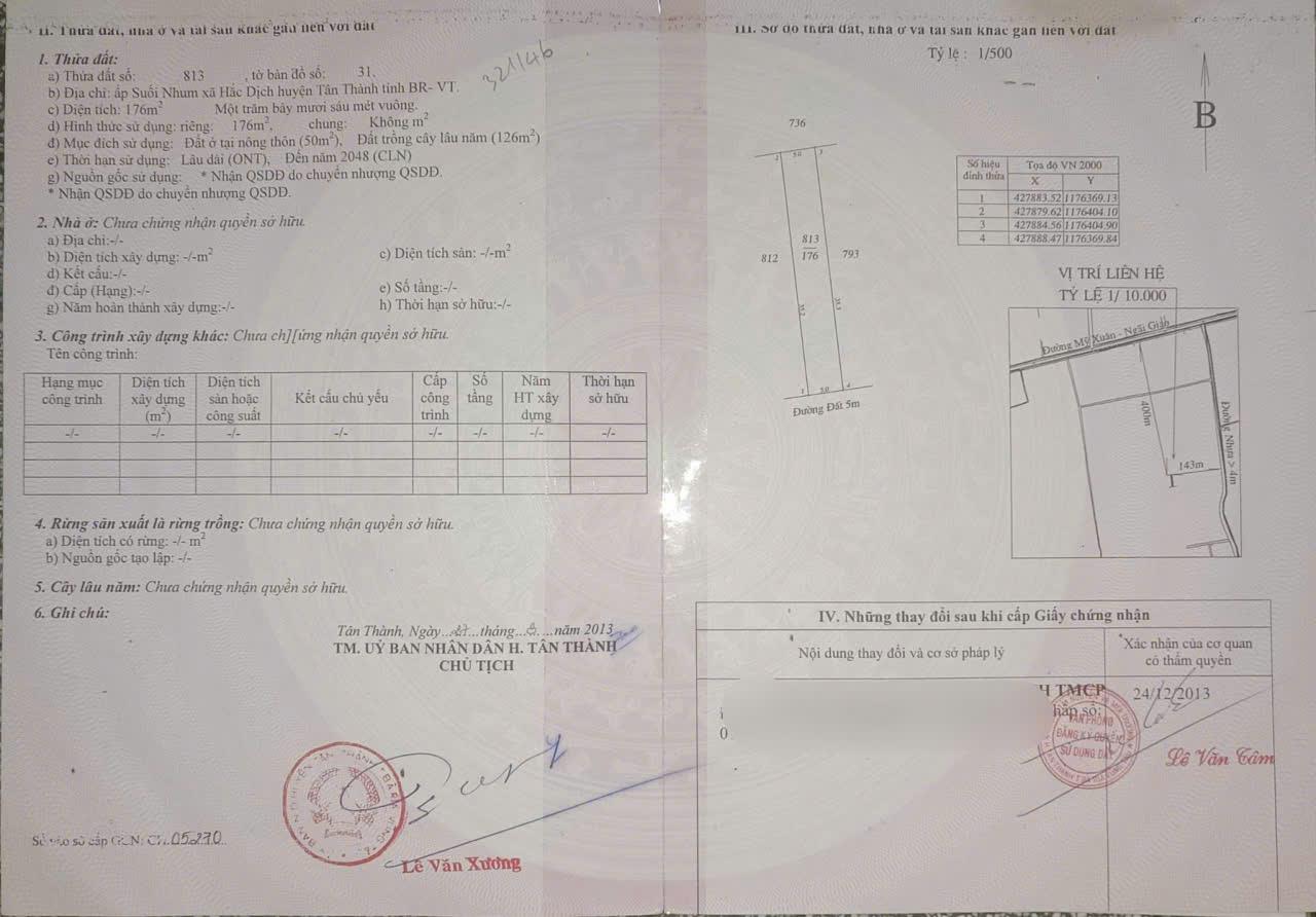 CHÍNH CHỦ Cần Bán Nhà Cấp 4 Tại KP Suối Nhum, P. Hắc Dịch, TX Phú Mỹ, Bà Rịa Vũng Tàu - Ảnh 1