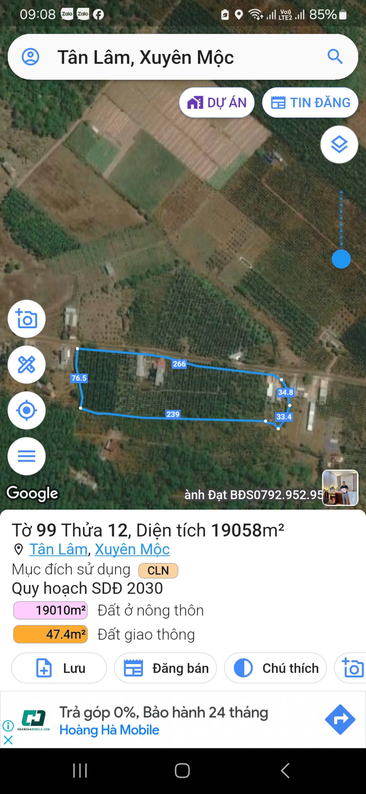 Chủ bán 2ha,266m mặt tiền nhựa tân lâm xuyên mộc có sẳn 2 nhà c4 - Ảnh 3