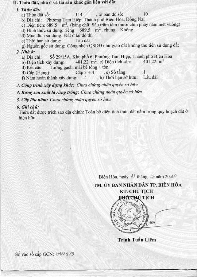 Bán nhanh đất Phường Tam Hiệp - Thành Phố Biên Hòa - Tỉnh Đồng Nai đang cho thuê hơn 20 Triệu 1 - Ảnh chính