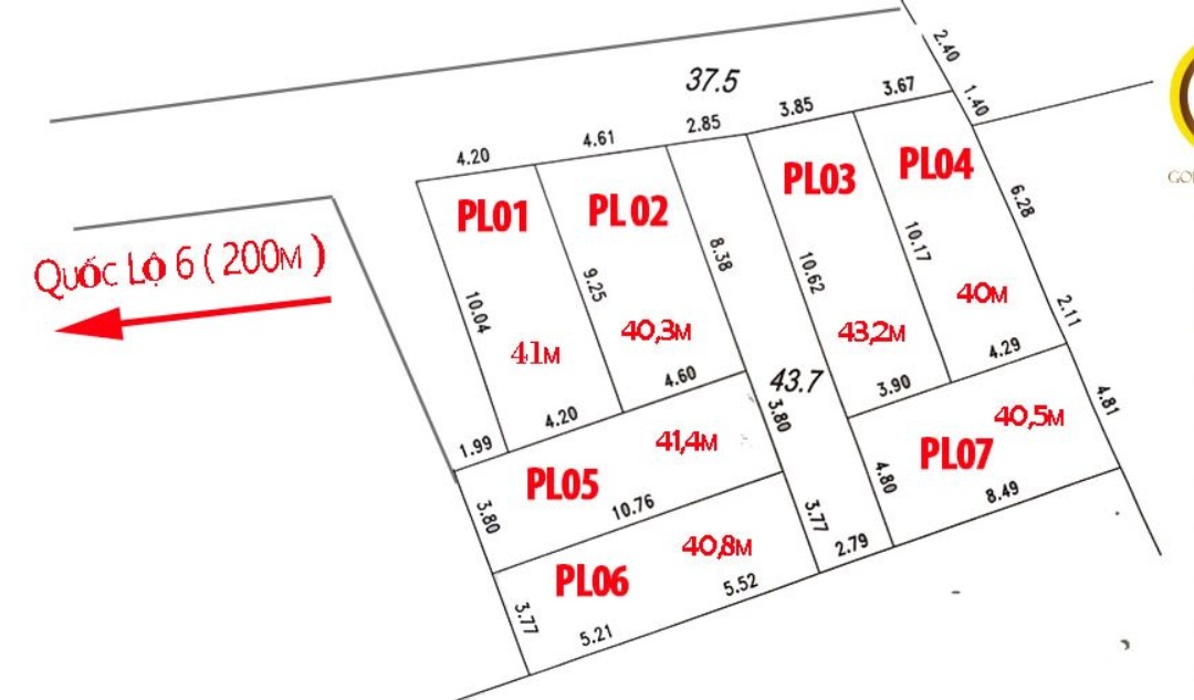 Chỉ hơn tỷ xíu có ngay dt -41,4m đất gần QL6 - thuộc xã đông phương yên , chương Mỹ . <br>- 41,4m sẵn - Ảnh 1