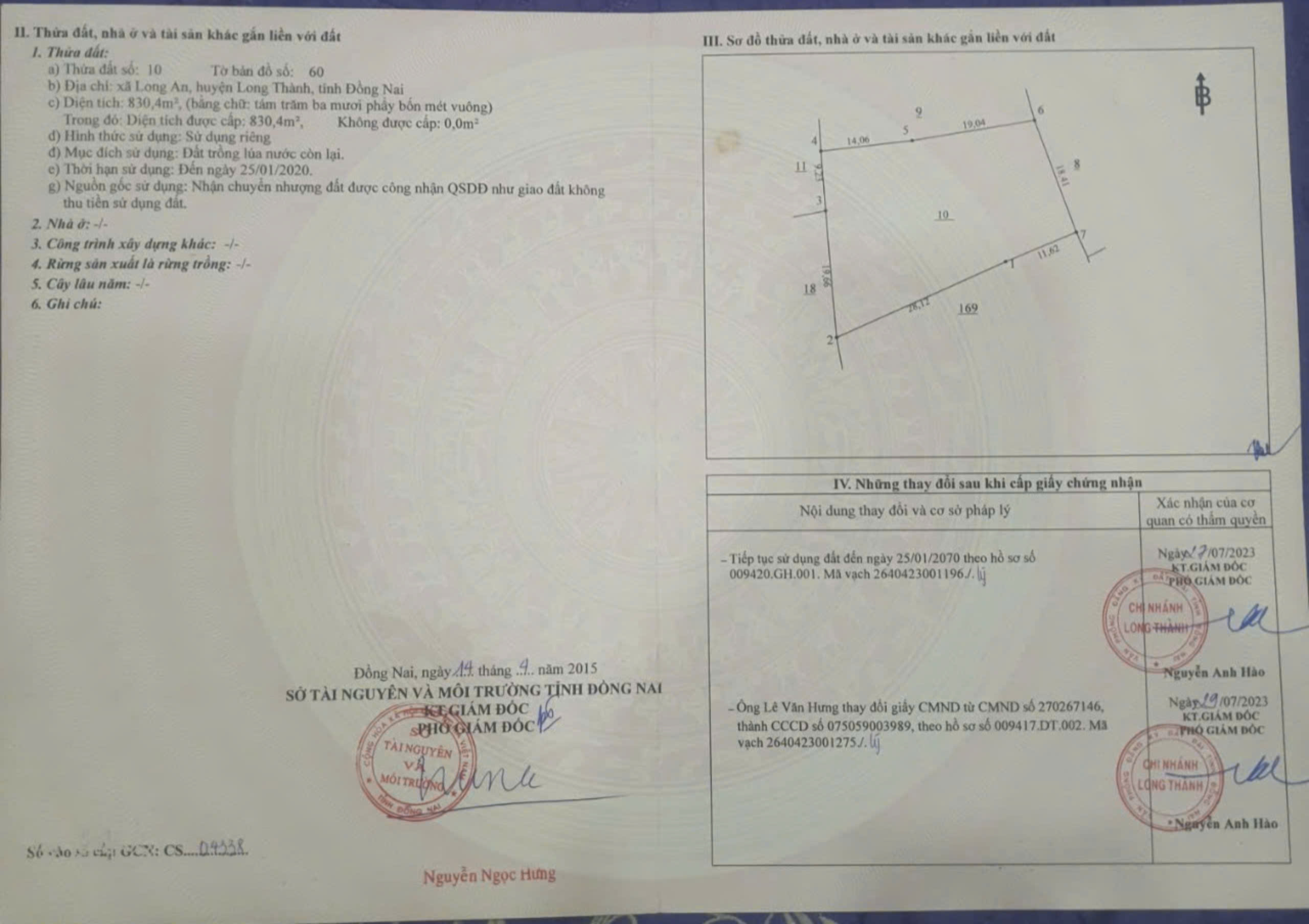 Bán 2.318m2, Giá 1,7tr/m2 tại Xã Long An, Huyện Long Thành, Tỉnh Đồng Nai. - Ảnh 1