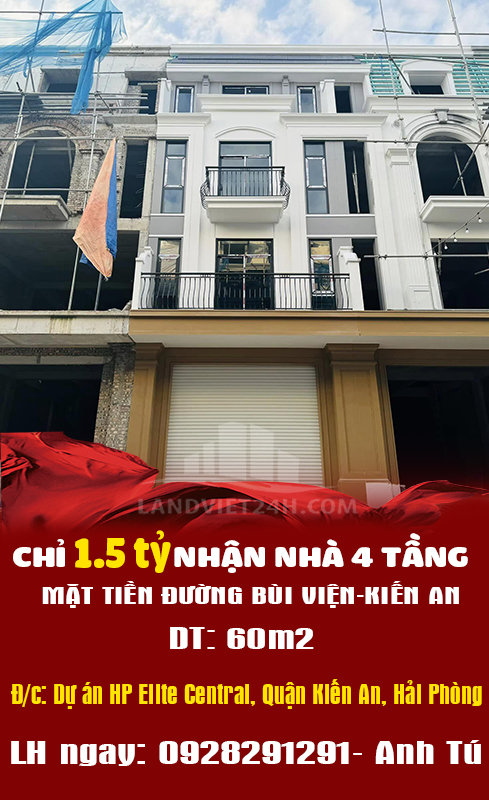 CHỈ 1,5TỶ NHẬN NHÀ 4 TẦNG MẶT TIỀN ĐƯỜNG BÙI VIỆN-KIẾN AN - Ảnh chính