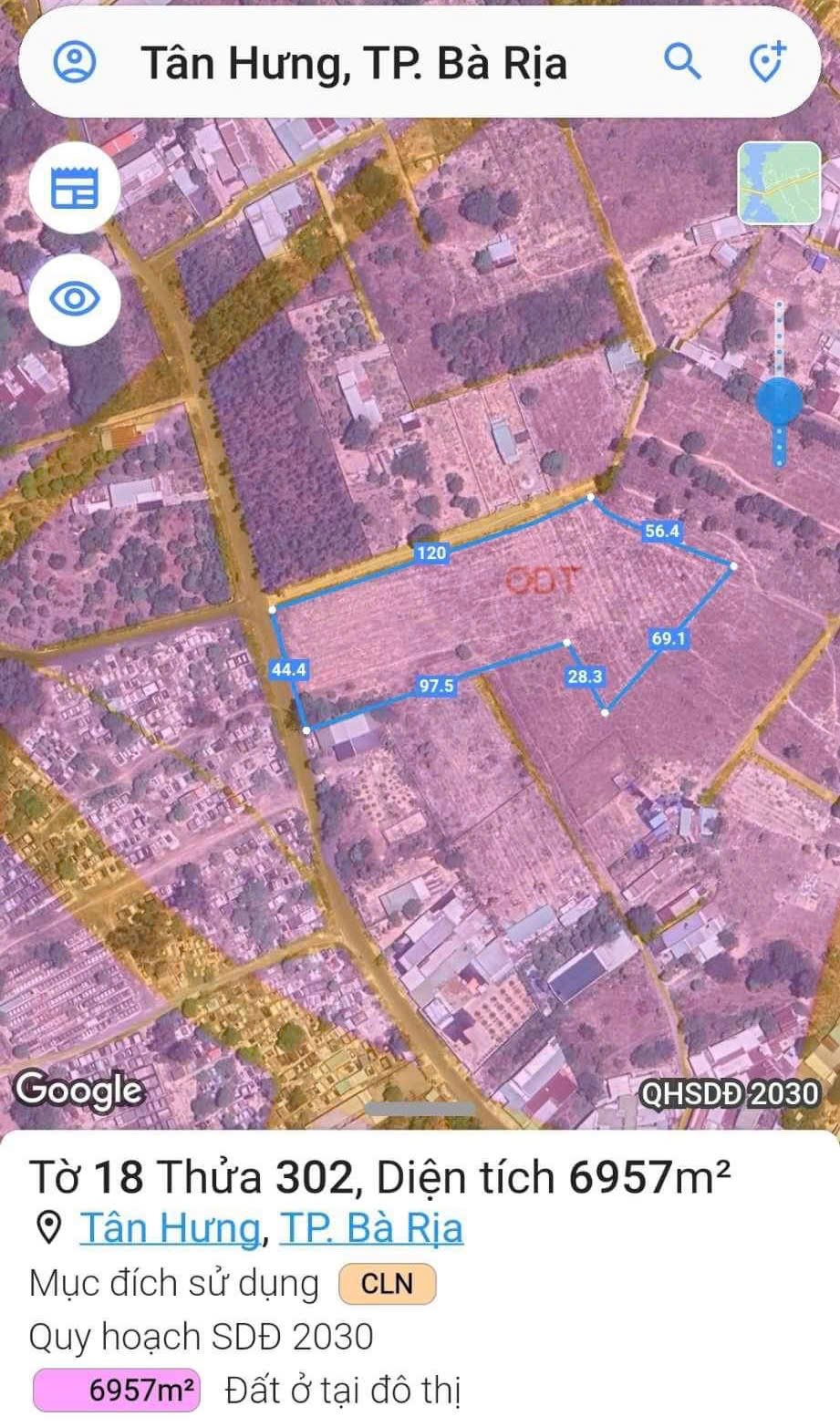 chủ bán đất Xã Tân Hưng. Tp.Bà Rịa (cách chợ Bà Rịa 1.5km) - Ảnh chính