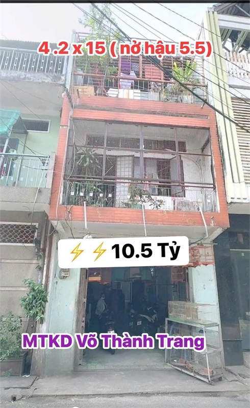 MTKD Võ Thành Trang, Phường 11 - Khu Bàu Cát - Tân Bình. Nhà 72m2, 3 Tầng, chỉ 10.5 tỷ - Ảnh 1