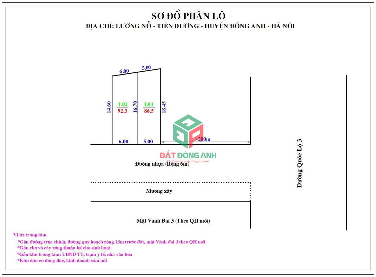 Bán đất Lương Nỗ mặt đường QH Vành Đai 3 vị trí siêu đẹp chỉ 11Xtr/m2 - Làm Việc chính chủ giá tốt - Ảnh 3