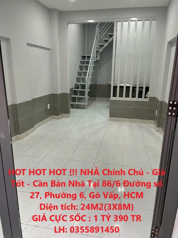 HOT HOT HOT !!! NHÀ Chính Chủ - Giá Tốt - Cần Bán Nhà Tại Trung tâm Phường 6, Gò Vấp - Ảnh chính