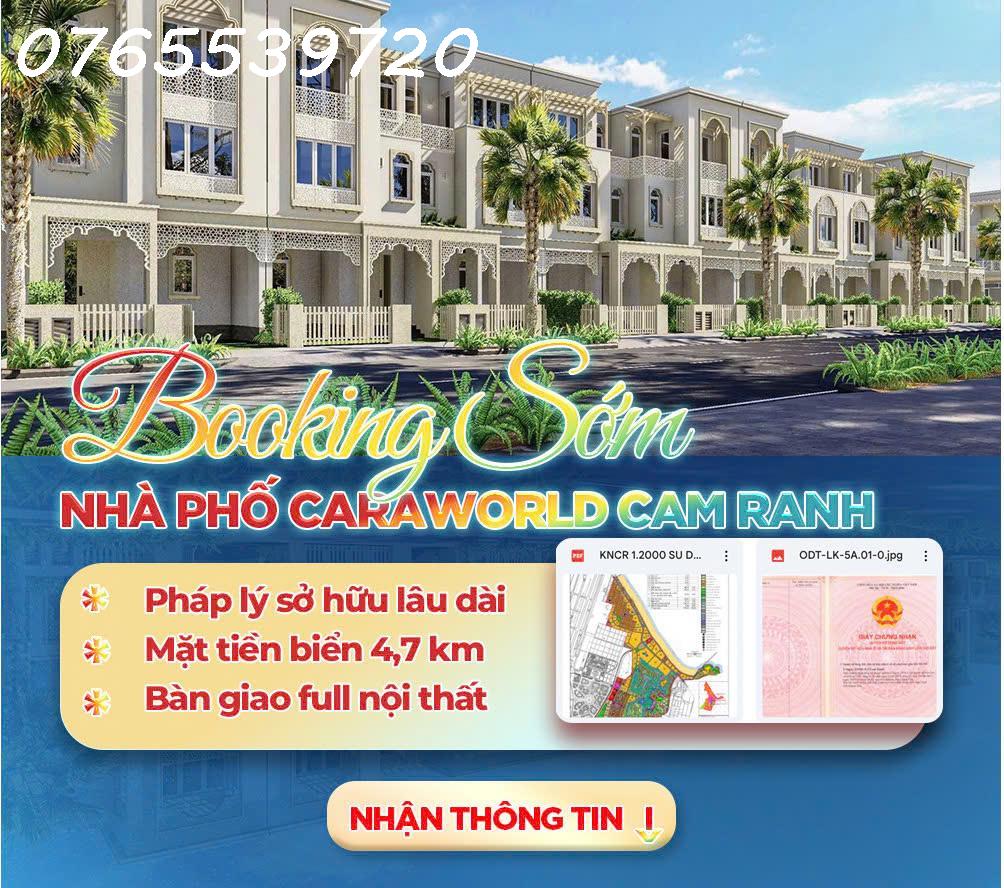 Hot Hot 500 Booking Chỉ Sau 2 Tuần - Nhanh tay sở hữu NHÀ PHỐ LIỀN KỀ BIỂN - CaraWorld Cam Ranh - Ảnh chính