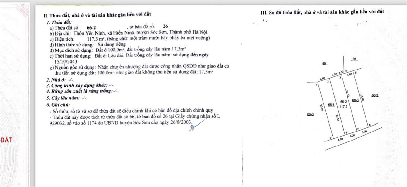BÁN 117M ĐẤT TẠI YÊN NINH- HIỀN NINH, SÓC SƠN, MẶT TIỀN 5M ĐƯỜNG 8M CỰC THOÁNG. - Ảnh 4