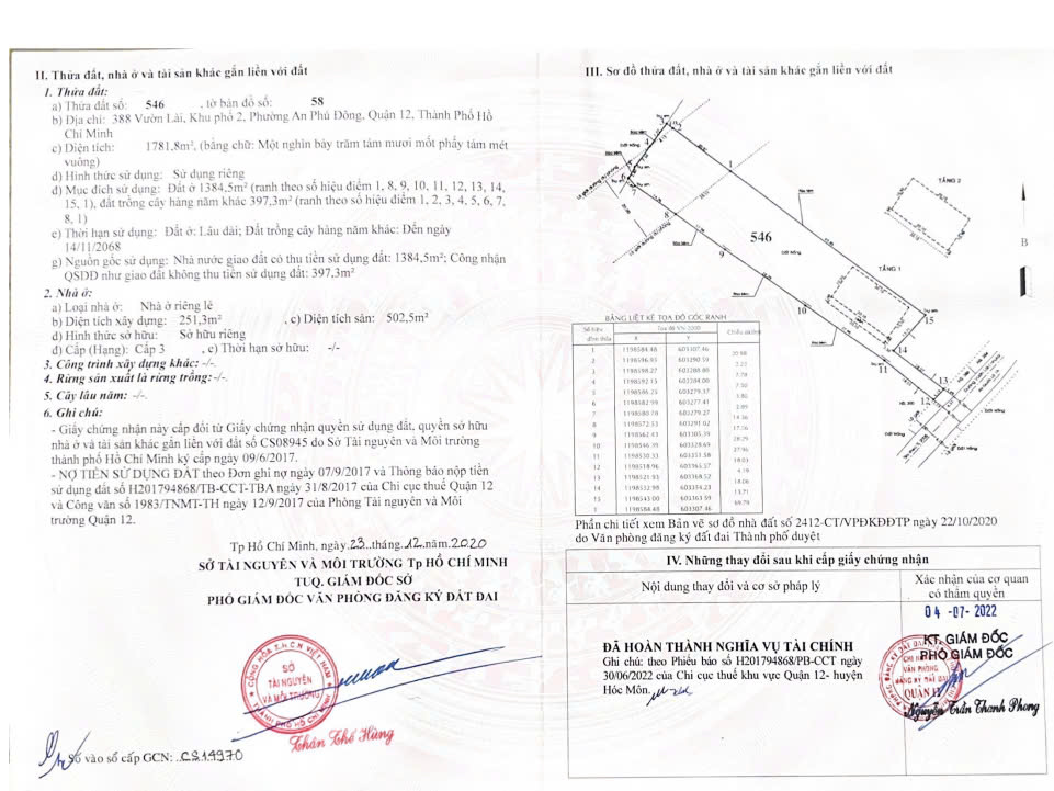 Chính Chủ Cần Bán Lô Đất Vị Trí Đẹp Tại 388 Vườn Lài, Khu Phố 2, Phường An Phú Đông, Quận 12, TP Hồ - Ảnh 1