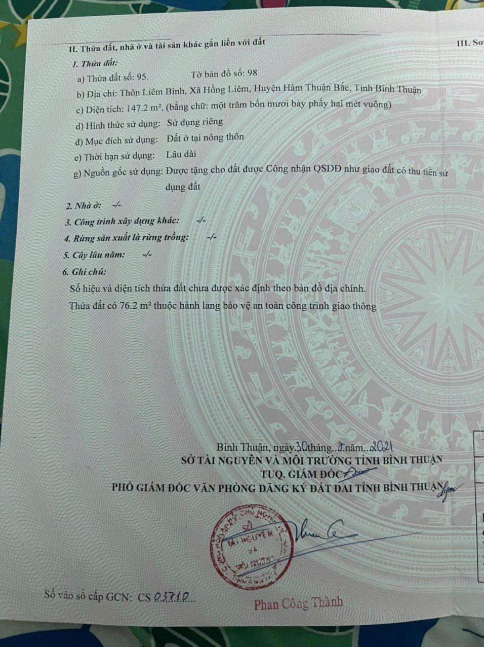 Bán Đất Tặng Nhà - CHÍNH CHỦ CẦN BÁN Nhà Đất Liêm Bình, Hồng Liêm, Hàm Thuận Bắc, Bình Thuận - Ảnh 3