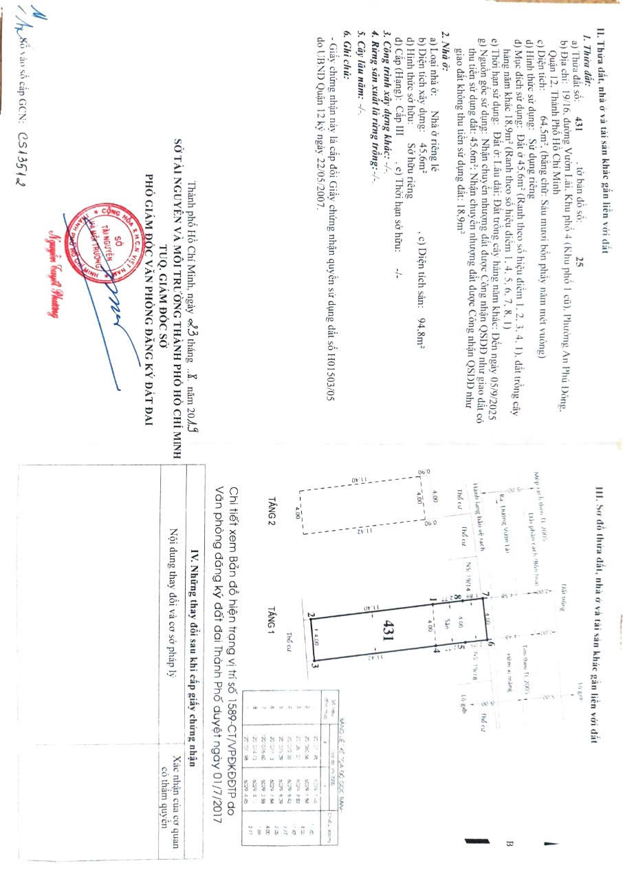 Bán nhà hẻm 19 Vườn Lài, An Phú Đông, Q.12, 64m2, giá 4,45 tỷ cạnh trường mầm non Thiên Tài Nhí - Ảnh 3