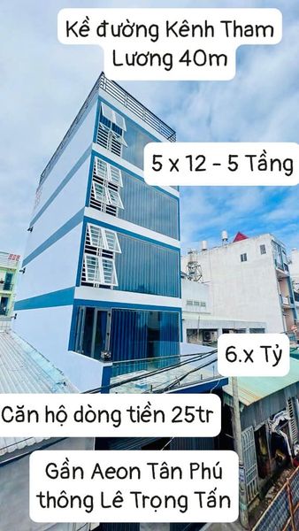 CĂN HỘ DÒNG TIỀN 25TR - 5X12 - 5 TẦNG ĐẸP LUNG LINH - NGAY AEON TÂN PHÚ GIÁ 6.x TỶ - Ảnh chính