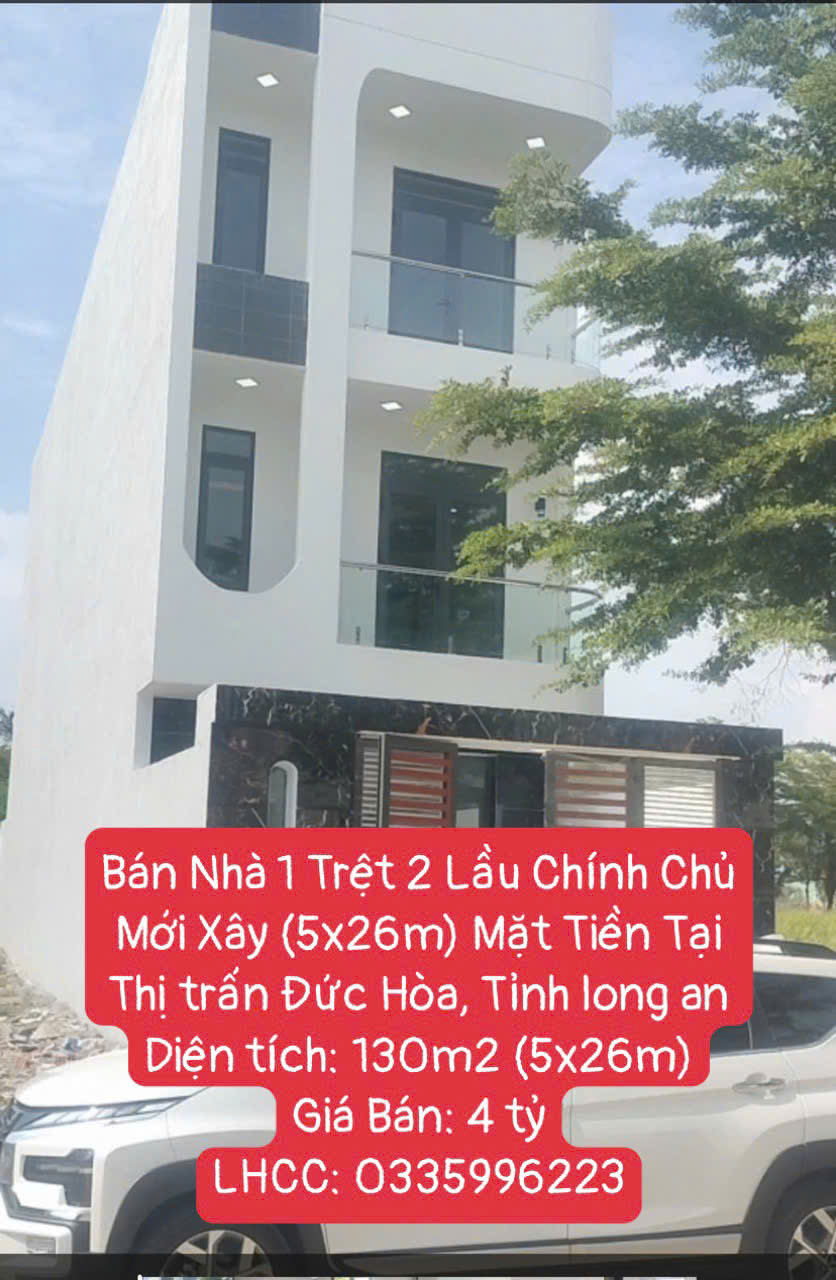 Bán Nhà 1 Trệt 2 Lầu Chính Chủ Mới Xây (5x26m) Mặt Tiền Tại Thị trấn Đức Hòa, Tỉnh long an - Ảnh chính