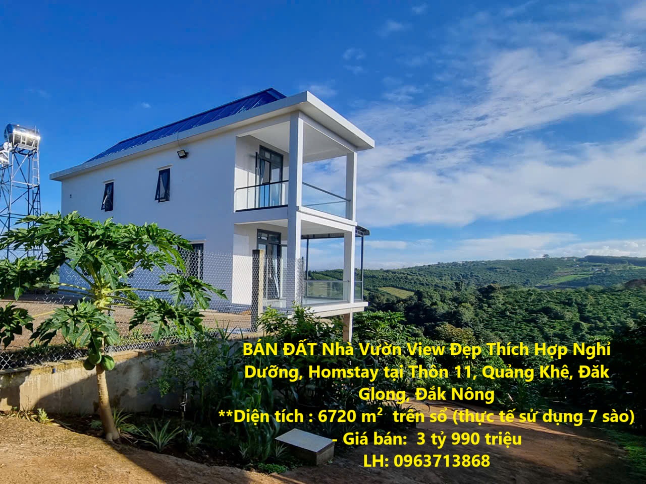 BÁN ĐẤT Nhà Vườn View Đẹp Thích Hợp Nghỉ Dưỡng, Homstay tại Thôn 11, Quảng Khê, Đăk Glong, Đắk Nông - Ảnh chính