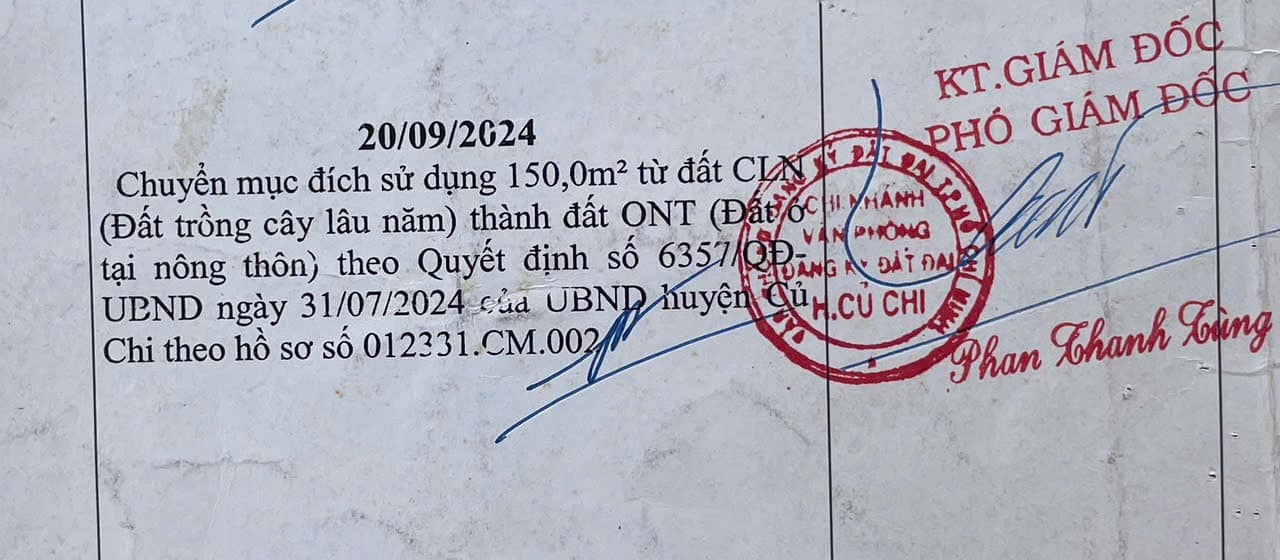 bán lô đất mặt tiền bà thiên xã nhuận đức , củ chi, dt 350m2 có 150m2 thổ cư giá 2,2 tỷ - Ảnh 1