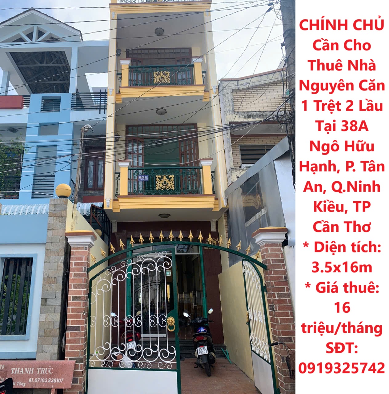 CHÍNH CHỦ Cần Cho Thuê Nhà Nguyên Căn 1 Trệt 2 Lầu Tại Phường Tân An, Q. Ninh Kiều, TP Cần Thơ - Ảnh chính