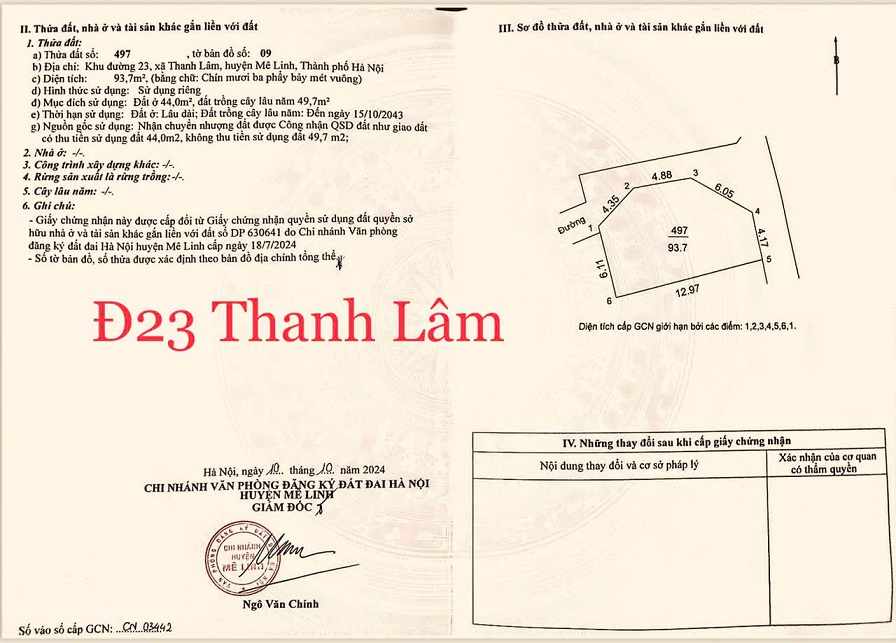 Hàng hiếm sót lại Lô Góc Thanh Lâm, Mê Linh, Hà Nội - Ảnh 1