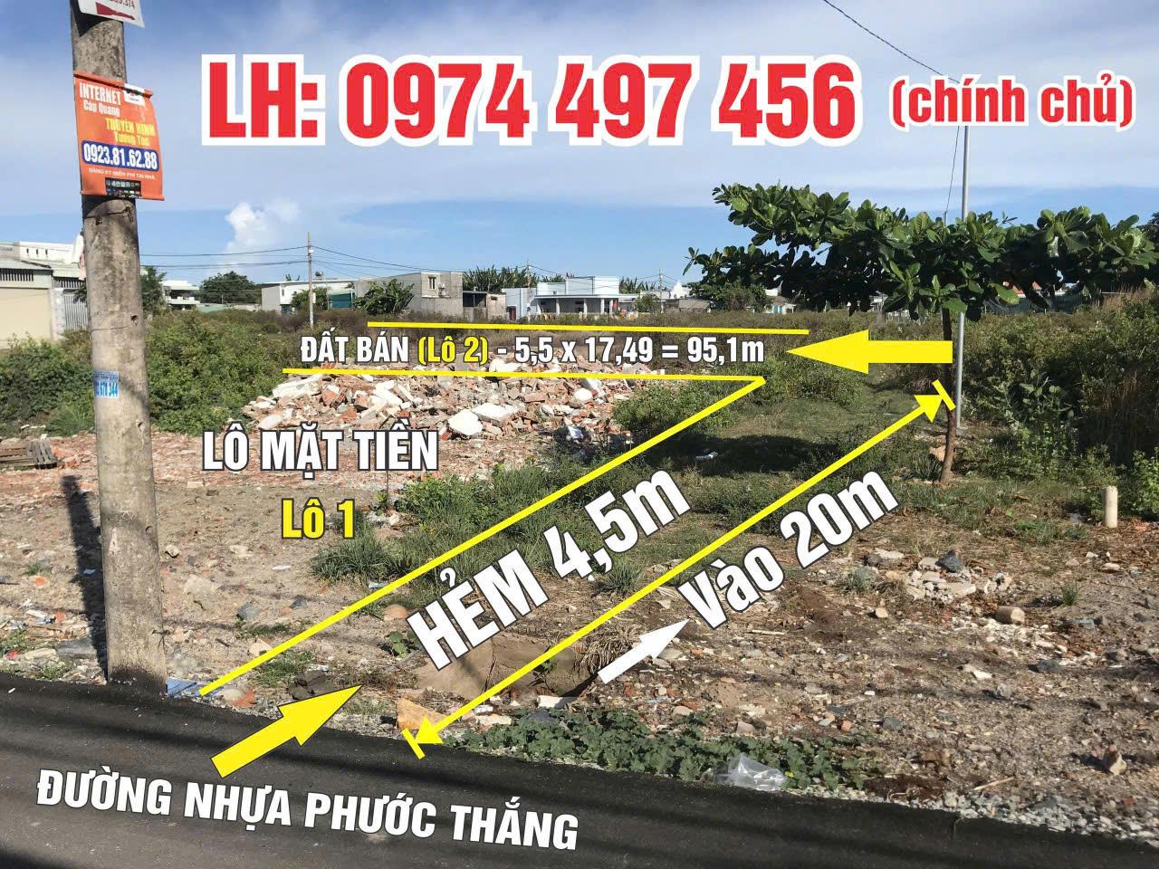 CHÍNH CHỦ Cần Bán Đất Đường PHƯỚC THẮNG, Phường 12, Tp Vũng Tàu, BRVT - Ảnh chính