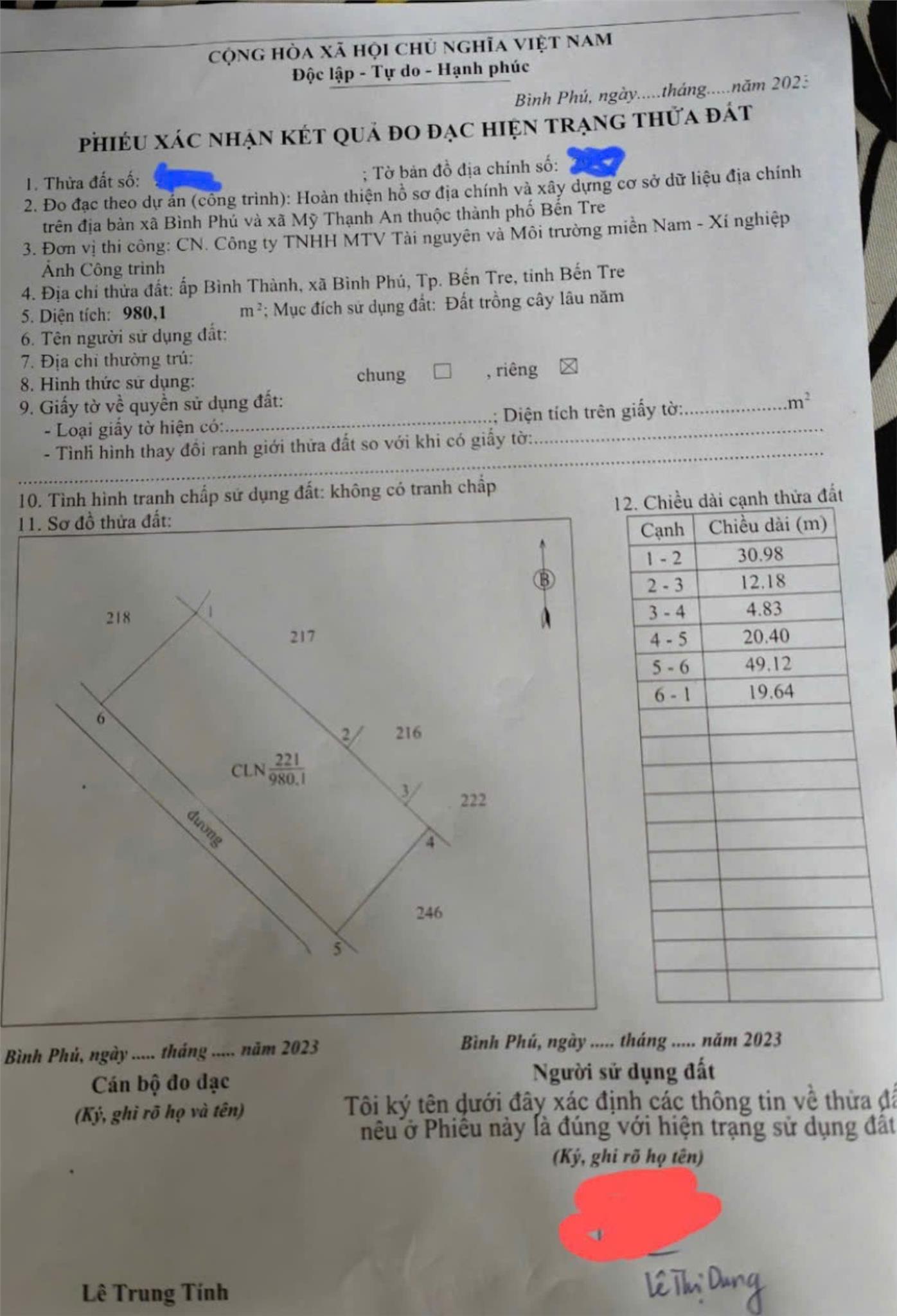 Đất Đẹp - Giá Tốt - Chính Chủ Cần Bán Lô Đất Vị Trí Đẹp Tại  Xã Bình Phú, Thành phố Bến Tre - Ảnh 2