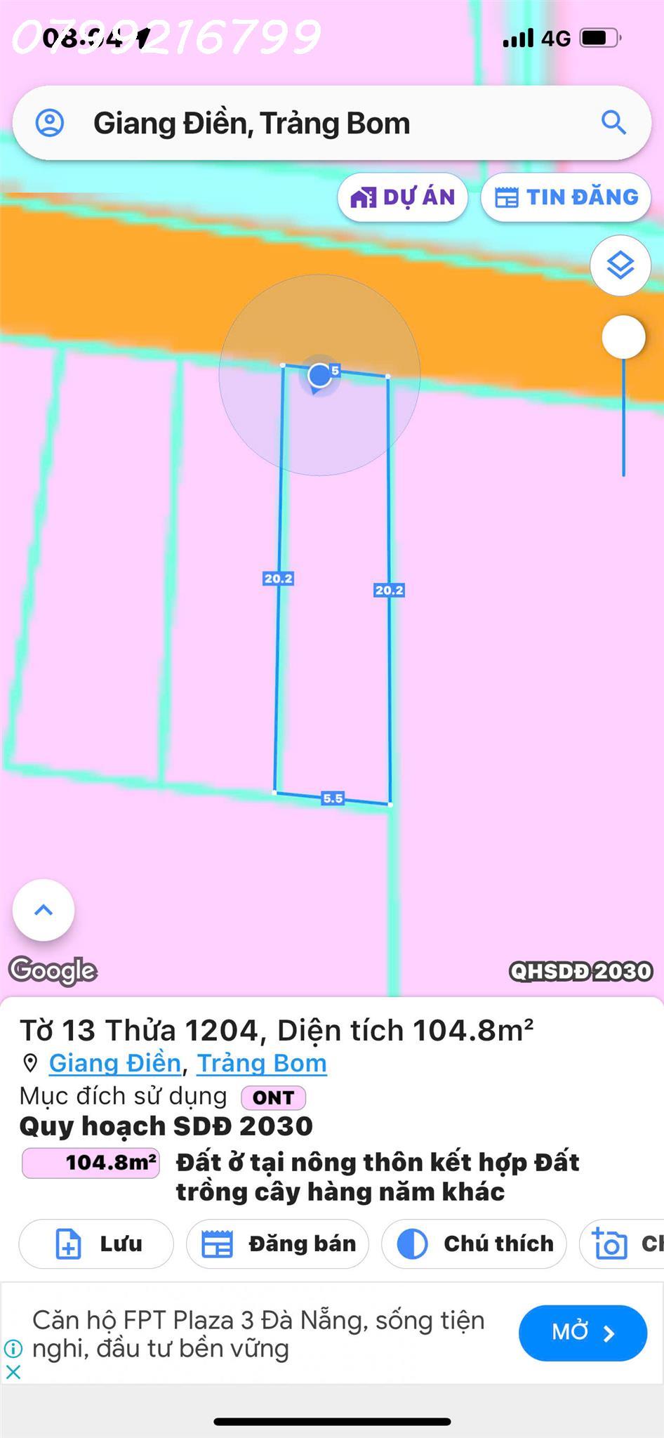 Giang điền Trảng Bom Đồng Nai sổ riêng thổ cư mặt tiền đường nhựa thông . Gía bán 1 tỷ , lh 0799 - Ảnh chính