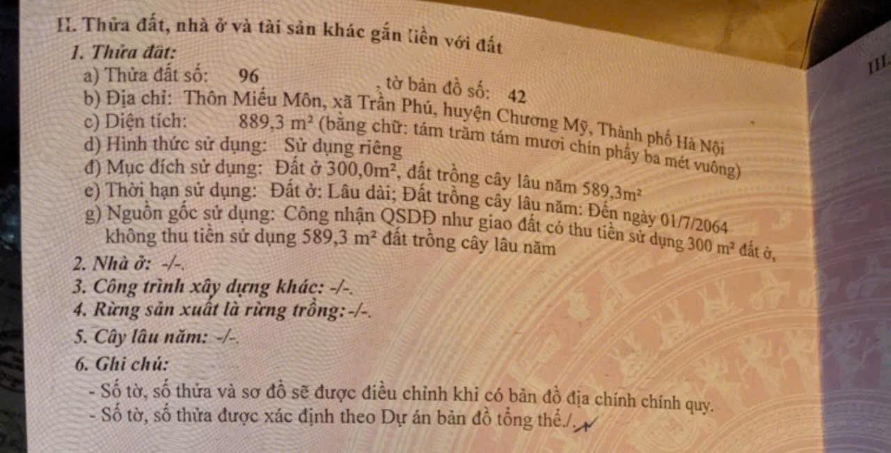 ĐẤT ĐẸP CHÍNH CHỦ-  Cần Bán Nhanh Lô Đất Đường Hồ Chí Minh, Miếu Môn, Trần Phú, Chương Mỹ, Hà Nội - Ảnh chính