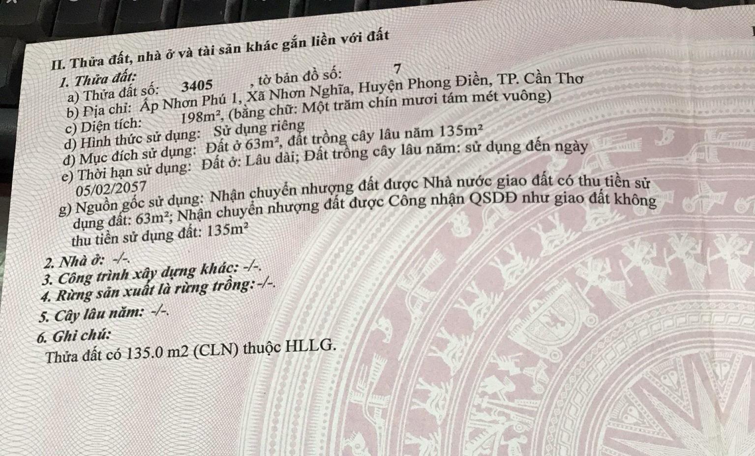 CHÍNH CHỦ CẦN BÁN Lô Đất Tại Đường Nhơn Phú, Xã Nhơn Nghĩa, Phong Điền, Cần Thơ - Ảnh chính