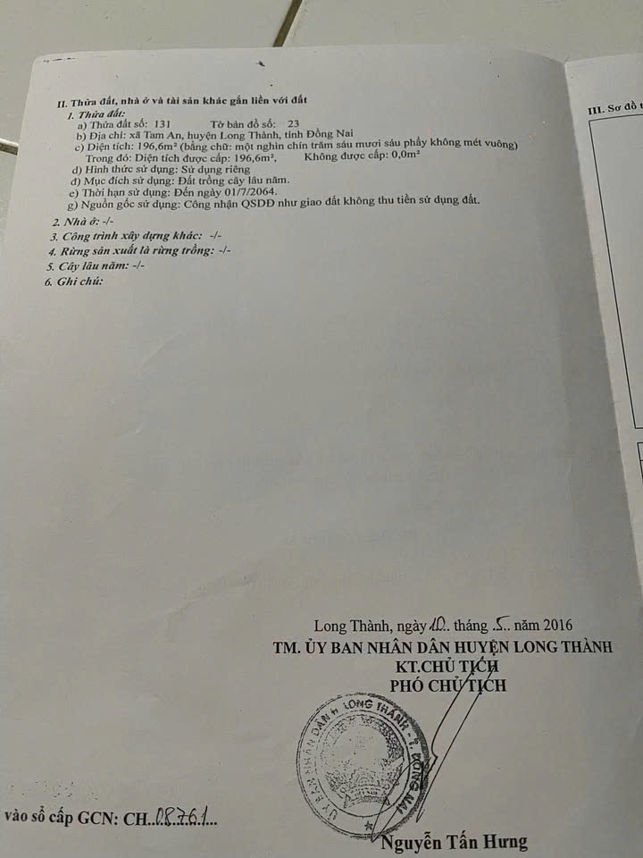 CHÍNH CHỦ CẦN BÁN ĐẤT và DÃY PHÒNG TRỌ Ở XÃ TAM AN - H. LONG THÀNH - ĐỒNG NAI. - Ảnh chính