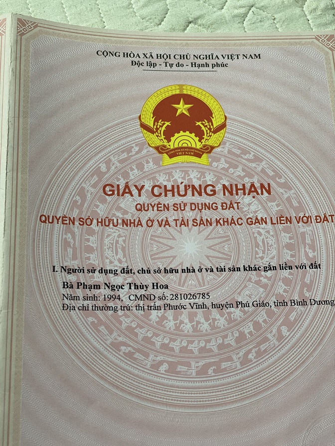 Chính chủ cần sang nhượng lô đất đẹp đã có sổ tại Phường Phú Hoà, TX. Bến Cát, Bình Dương - Ảnh 1