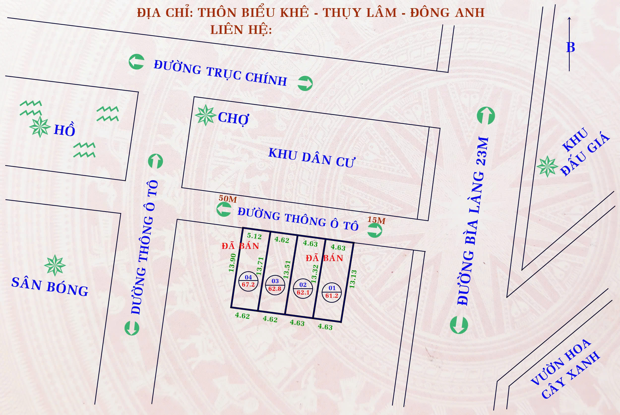 SIÊU PHẦM 62.8m2 GẦN BÌA LÀNG BIỂU KHÊ. ĐỐI DIỆN ĐANG CHUẨN BỊ LÀM ĐẤU GIÁ, CÔNG VIÊN CÂY - Ảnh 2