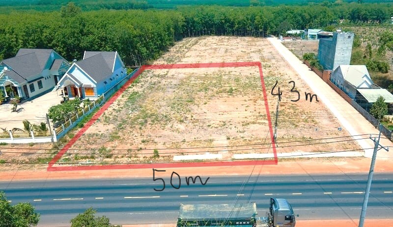 Bán 50m MT Nhựa, (50x43=2250m2)Shr, Trong Lòng Các KCN Chơn Thành, Bình Phước, Giá 960 Triệu - Ảnh chính