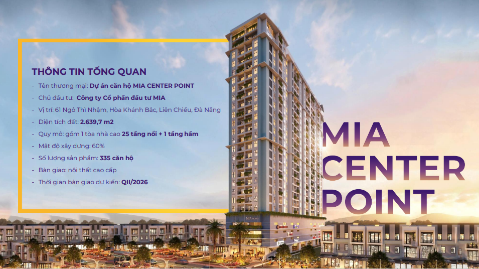 BOOKING CĂN HỘ MIA CENTER POINT TRUNG TÂM ĐÀ NẴNG NHẬN NGAY 5 CHỈ VÀNG - Ảnh chính