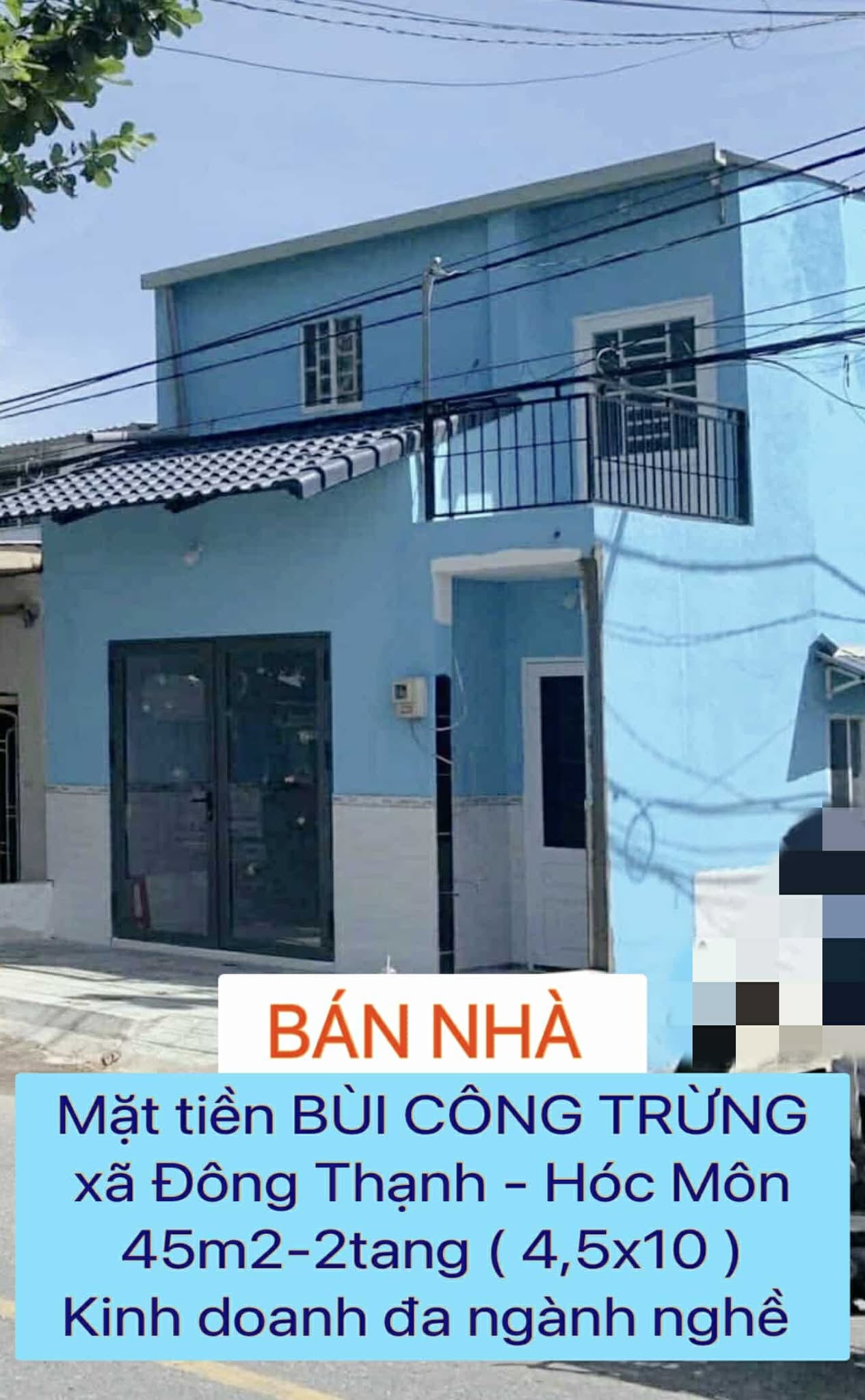 Bán nhà 45m2-2tang (4,5x10) mặt tiền Bùi Công Trừng –Hóc Môn ,liền kề ngã 3 đồn ,1ty550, 0932030061 - Ảnh chính